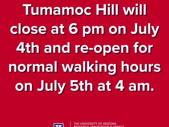 Sign stating the Hill will be closed on July 4th at 6pm, opening back up July 5th at 4am.