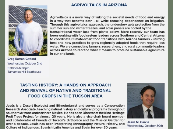 Flyer for the October 2024 Tumamoc Talks