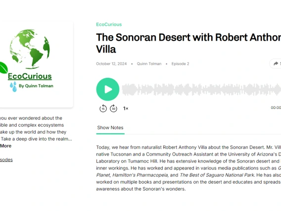 Screenshot of EcoCurious Podcast, Episode 2 with Robert A. Villa