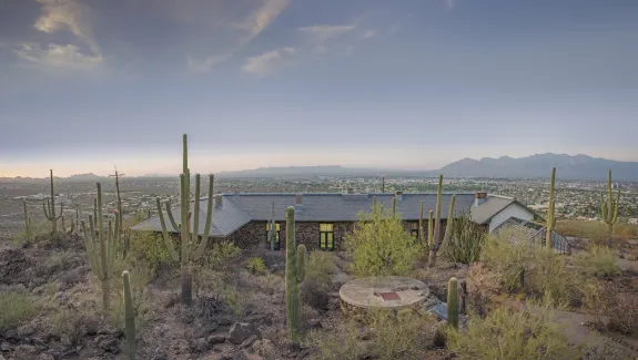 Desert Laboratory on Tumamoc Hill in twilight