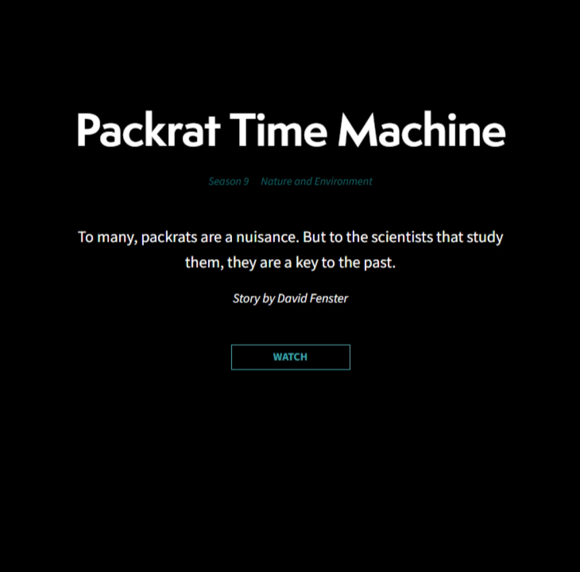 Text says, "Packrat Time Machine"