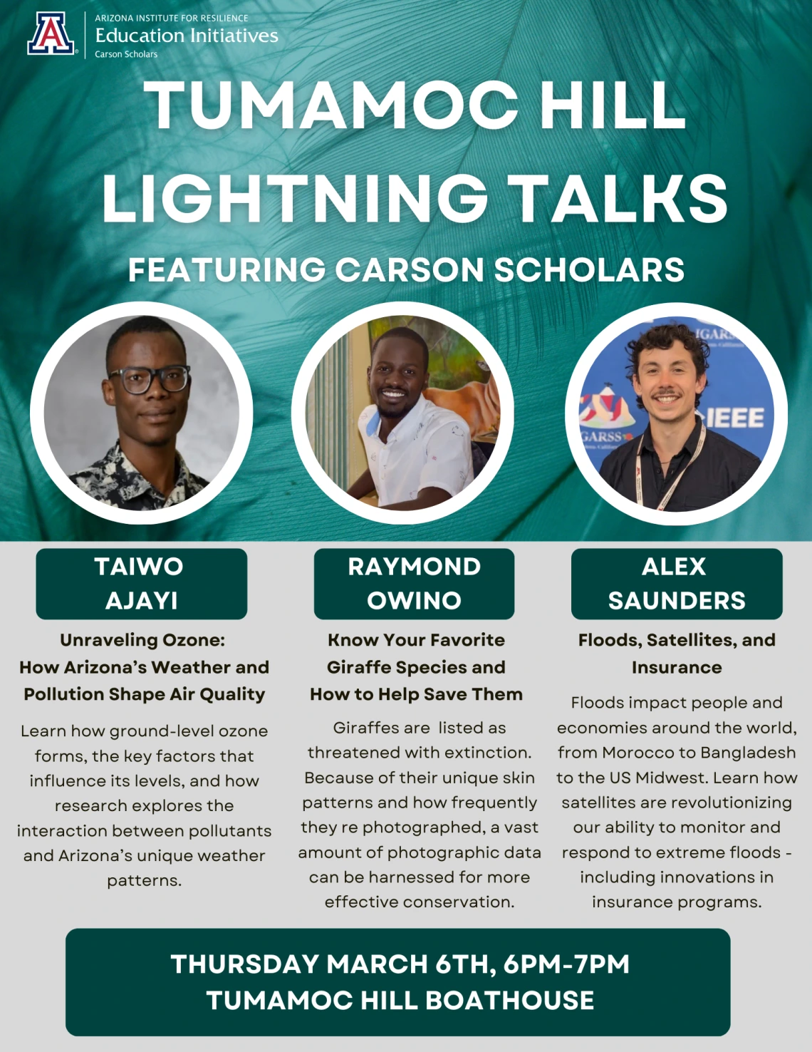 Flyer for the March 6, 2025 Carson Scholars Talks