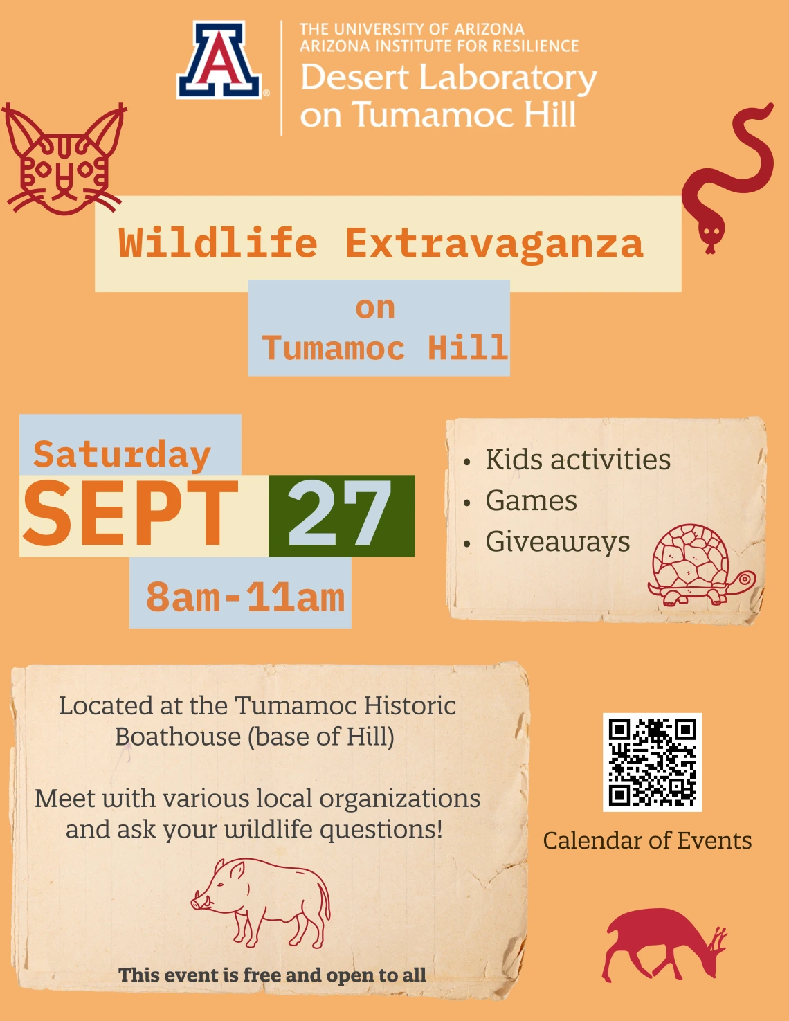 Flyer for wildlife extravaganza on Saturday, Sept 27 2025