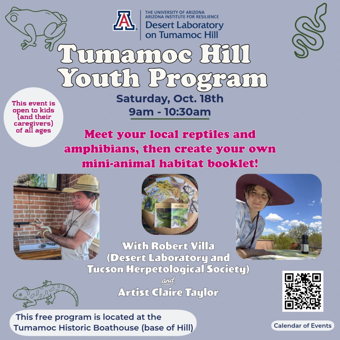 Flyer for the October 18th Tumamoc Hill Youth Program