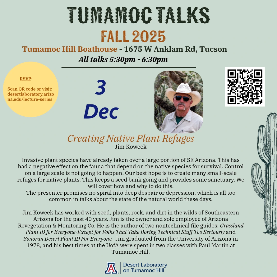 December 2025 Tumamoc Talks Flyer