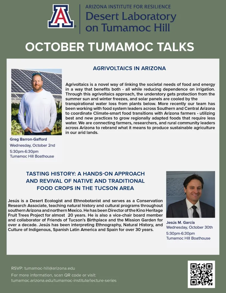 Flyer for the October 2024 Tumamoc Talks