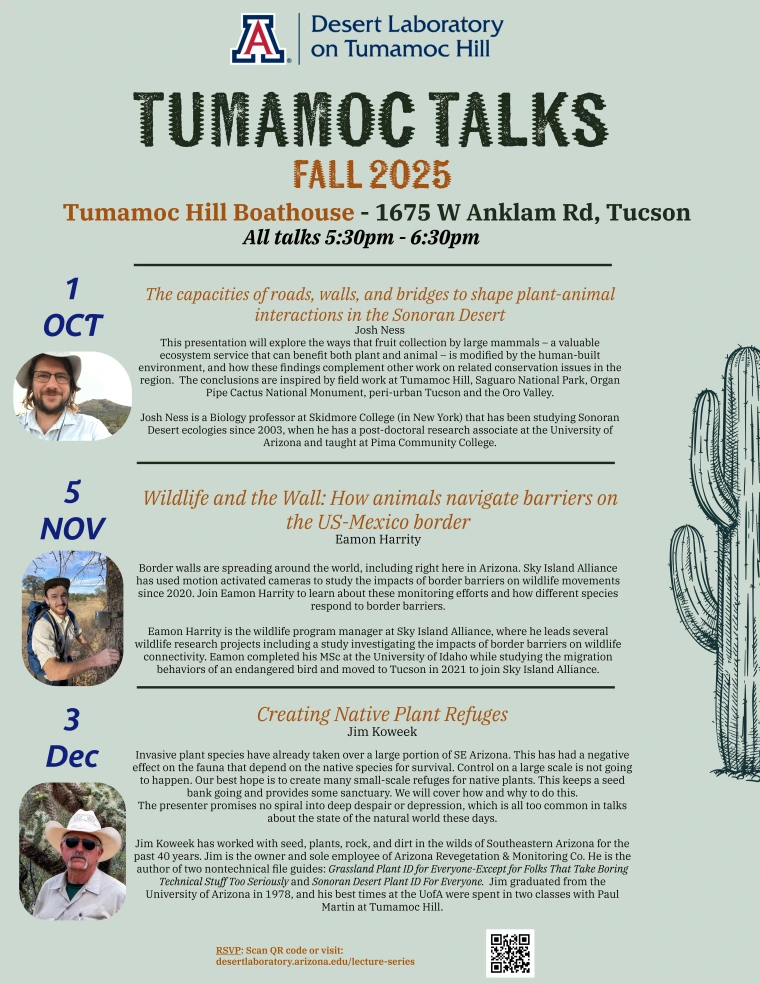 Fall 2025 Tumamoc Talks Flyer