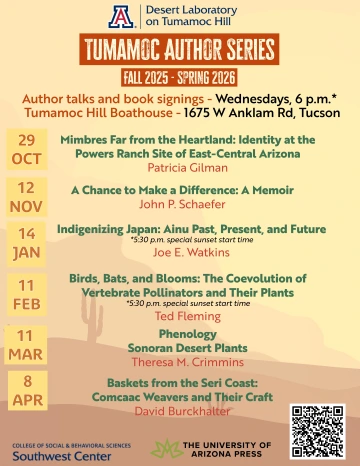 Tumamoc Author Series Fall and Spring 25-26 flyer_updated