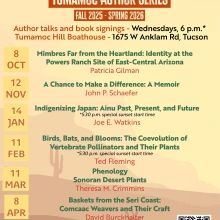 Full listing for the 2025-2026 Tumamoc Author Series